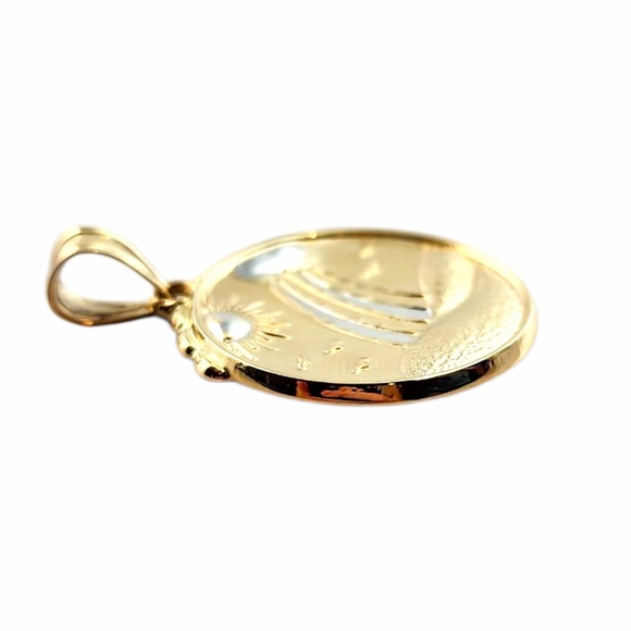 14K Yellow and White Gold "With Love All Things Are Possible" Pendant #21984 - Picture 9 of 14